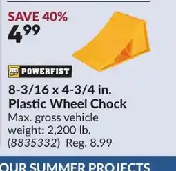 Princess Auto POWERFIST 8-3/16 x 4-3/4 in. Plastic Wheel Chock offer