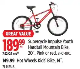 Canadian Tire Supercycle Impulse Youth Hardtail Mountain Bike 20 Pink or red offer