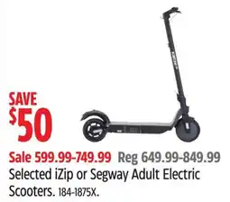 Canadian Tire Selected iZip or Segway Adult Electric Scooters offer