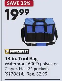 Princess Auto POWERFIST 14 in. Tool Bag offer