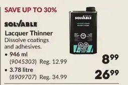 Princess Auto SOLVABLE Lacquer Thinner offer