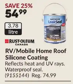 Princess Auto RUST-OLEUM CANADA RV/Mobile Home Roof Silicone offer