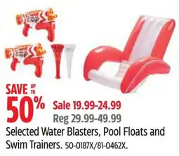 Canadian Tire Selected Water Blasters Pool Floats and Swim Trainers offer