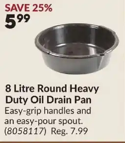 Princess Auto 8 Litre Round Heavy Duty Oil Drain Pan offer