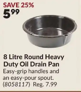 Princess Auto 8 Litre Round Heavy Duty Oil Drain Pan offer