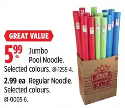 Canadian Tire Jumbo Pool Noodle Selected Selected colours. 81-1255-4. offer