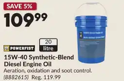 Princess Auto POWERFIST 15W-40 Synthetic-Blend Diesel Engine Oil offer