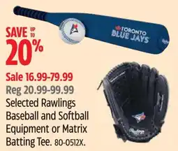 Canadian Tire Selected Rawlings Baseball and Softball Equipment or Matrix Batting Tee offer