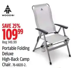 Canadian Tire Portable Folding Deluxe High Back Camp Chair offer