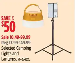 Canadian Tire Selected Camping Lights and Lanterns offer