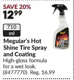 Princess Auto Meguiar's Hot Shine Tire Spray and Coating offer