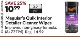 Princess Auto Meguiar's Quik Interior Detailer Cleaner Wipes offer