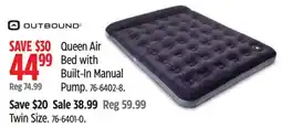 Canadian Tire Queen Air Bed with Built In Manual Pump offer