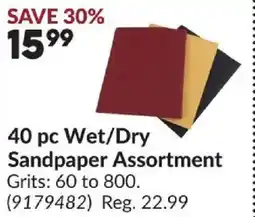 Princess Auto 40 pc Wet/Dry Sandpaper Assortment offer