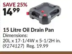 Princess Auto 15 Litre Oil Drain Pan offer
