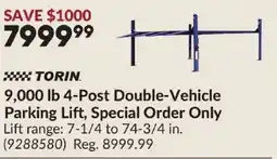 Princess Auto TORIN 9,000 lb 4-Post Double-Vehicle Parking Lift, Special Order Only offer