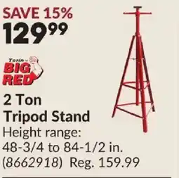 Princess Auto BIG RED 2 Ton Tripod Stan2 Ton offer