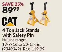 Princess Auto CAT 4 Ton Jack Stands with Safety Pin offer