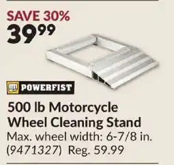 Princess Auto POWERFIST 500 lb Motorcycle Wheel Cleaning Stand offer