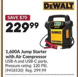 Princess Auto DEWALT 1,600A Jump Starter with Air Compressor offer