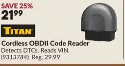 Princess Auto TITAN Cordless OBDII Code Reader offer