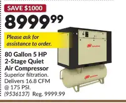 Princess Auto 80 Gallon 5 HP 2-Stage Quiet Air Compressor offer