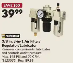 Princess Auto POWERFIST 3/8 in. 3-in-1 Air Filter/ Regulator/Lubricator offer