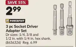 Princess Auto POWERFIST 3 pc Socket Driver Adapter Set offer