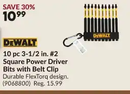 Princess Auto DEWALT 10 pc 3-1/2 in. #2 Square Power Driver Bits with Belt Clip offer