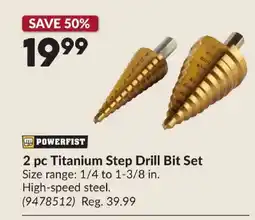 Princess Auto POWERFIST 2 pc Titanium Step Drill Bit Set offer