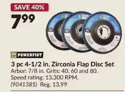 Princess Auto POWERFIST 3 pc 4-1/2 in. Zirconia Flap Disc offer