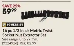 Princess Auto POWERFIST 16 pc 1/2 in. dr Metric Twist Socket Nut Extractor Set offer