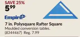 Princess Auto EMPIRE 7 in. Polysquare Rafter Square offer