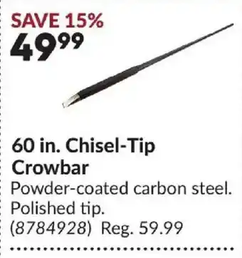Princess Auto 60 in. Chisel-Tip Crowbar offer