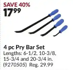 Princess Auto 4 oc Pry Bar Set offer