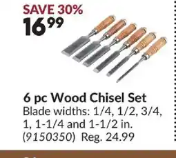 Princess Auto 6 pc Wood Chisel Set offer
