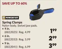 Princess Auto POWERFIST Spring Clamps offer