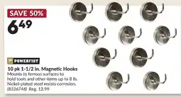 Princess Auto POWERFIST 10 pk 1-1/2 in. Magnetic Hooks offer