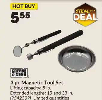 Princess Auto GREASE & GEAR 3 pc Magnetic Tool Set offer