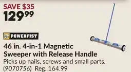 Princess Auto POWERFIST 46 in. 4-in-1 Magnetic Sweeper with Release Handle offer