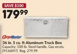 Princess Auto CARGO MASTER 36 in. 5 cu. ft Aluminum Truck Box offer
