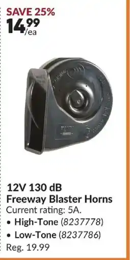 Princess Auto 12V 130 dB Freeway Blaster Horns offer