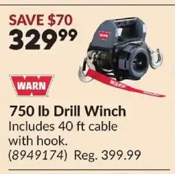 Princess Auto WARN 750 lb Drill Winch offer