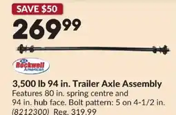 Princess Auto ROCKWELL 3,500 lb 94 in. Trailer Axle Assembly offer