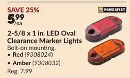 Princess Auto POWERFIST 2-5/8 x 1 in. LED Oval Clearance Marker Lights offer