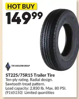 Princess Auto THE CARLSTAR GROUP ST225/75R15 Trailer Tire offer