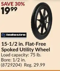 Princess Auto INDUSTRO 15-1/2 in. Flat-Free Spoked Utility Wheel offer