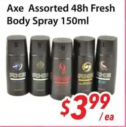 Bestco Food Mart Axe Assorted 48h Fresh Body Spray offer