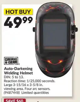Princess Auto GREASE & GEAR Auto-Darkening Welding Helmet offer