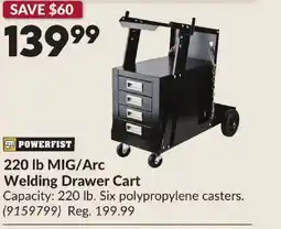 Princess Auto POWERFIST 220 lb MIG/Arc Welding Drawer Cart offer